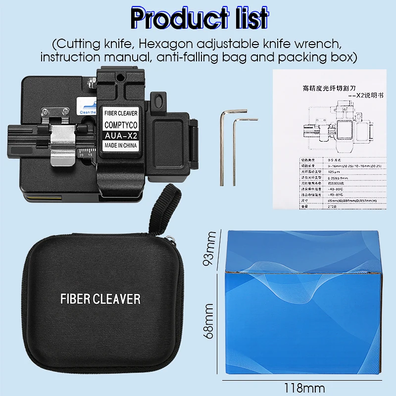 FTTH AUA-X2 Optical Fiber Cleaver Cable Cutting Knife Fiber Cleaver