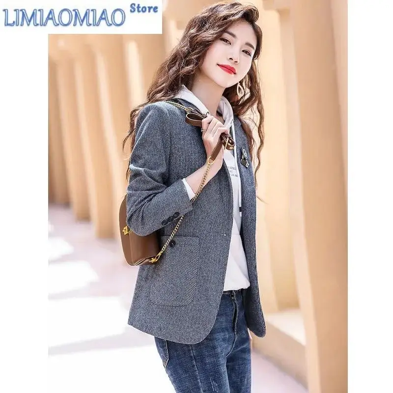 Новый блейзер с узором гусиные лапки женский весенне-осенний повседневный