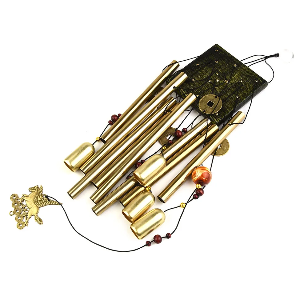 

Gift Wind Chimes Ornaments Balcony Hanging Large Bells Metal Tubes Outdoor Garden Home Noisemaker Gold Durable