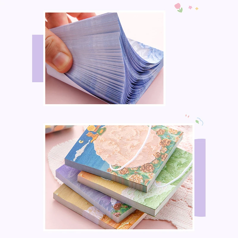 

Oil Painting Sticky Notes Sheets Little Prince Memo Pad Decorative Scrapbooking Stationary Notebook