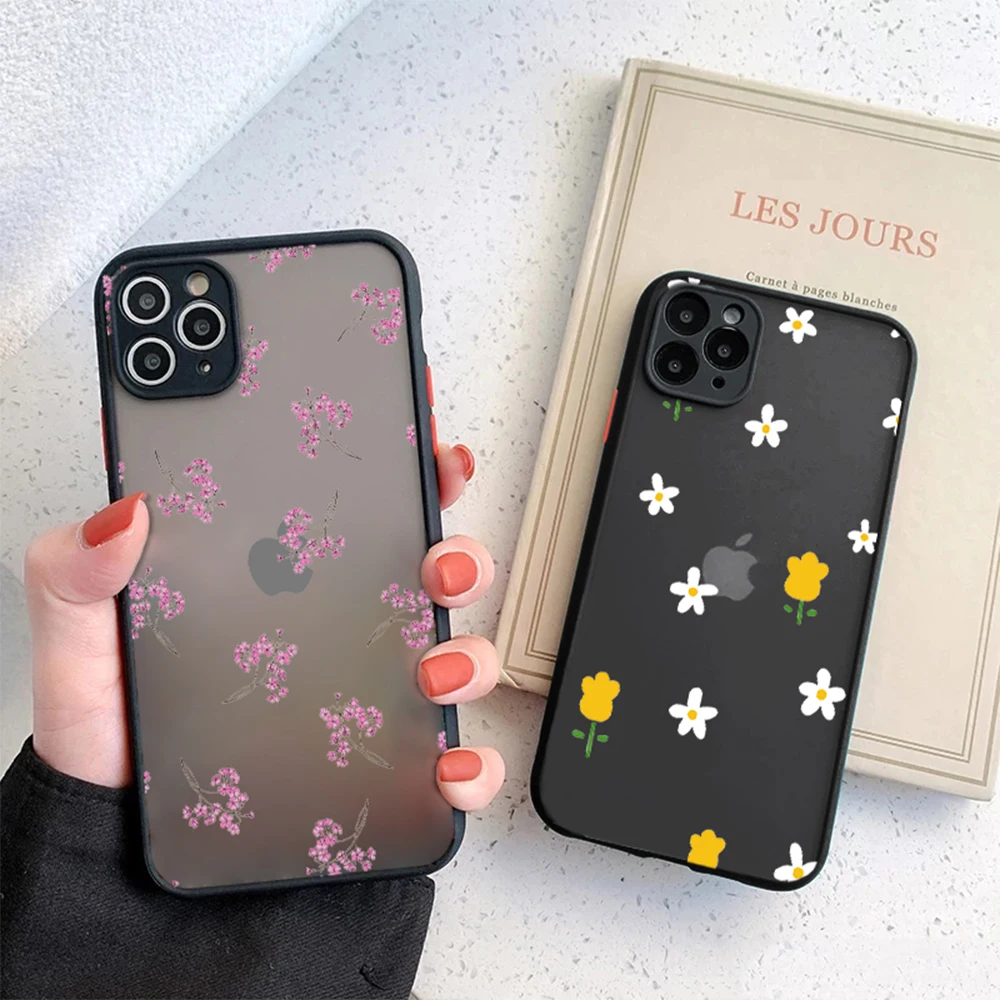 

Hard Back Phone Case for IPhone 14 13 12 11 ProMax Mini Plus Cover for IPhone XR XS Max 7 8 SE 2022 Flowers Floral Fundas