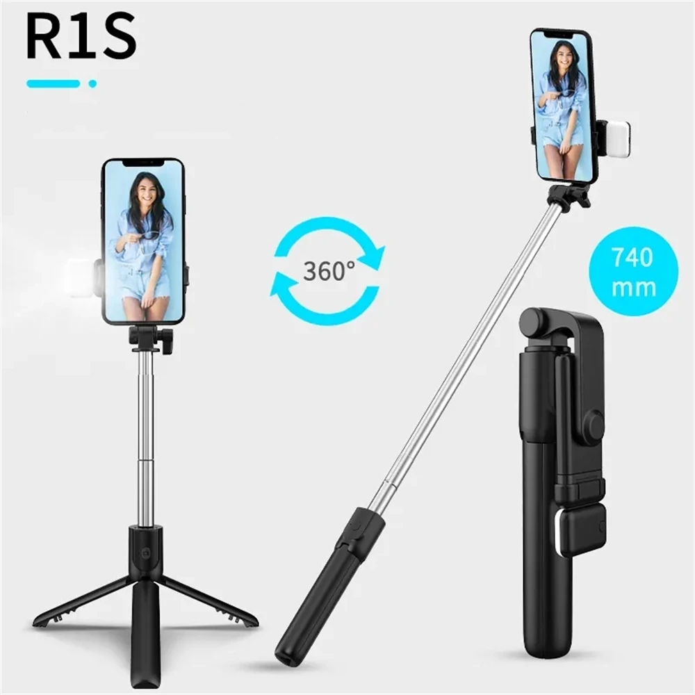 

Wholesale 10PCS R1S Bluetooth Selfie Stick With Fill Light Remote Shooting Photography Video 740mm Telescopic Tripod Stand