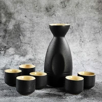1 pot 6 cups retro japanese sake set sake pot dispenser household creative one piece wine set sake set shot glasses set