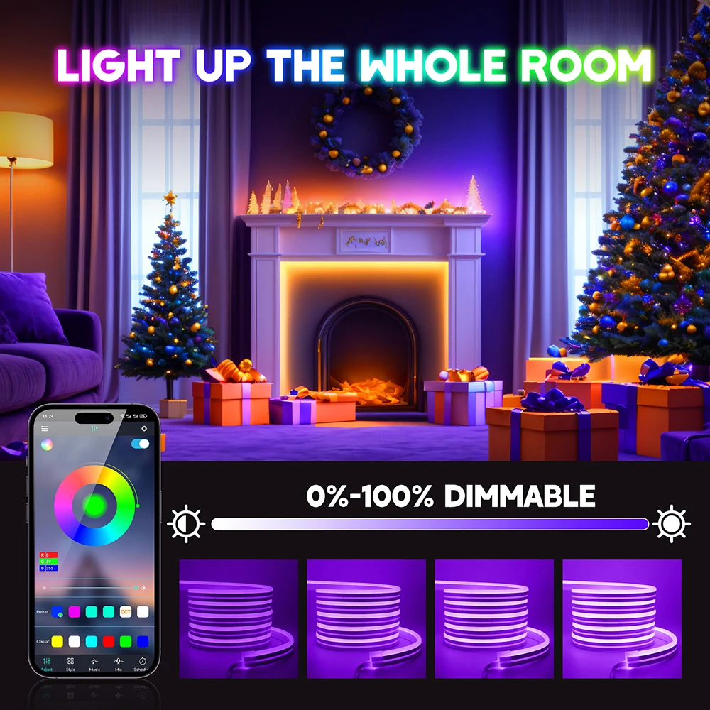 Фото WIFI Bluetooth RGB Неоновая светодиодная лента 5 м 10 м 20 м 30 м Свет 24 В 24 клавиши 44 клавиши Пульт дистанционного управления ЕС США Великобритания AU Power Kit 60 светодиодов/м Водонепроницаемый №4