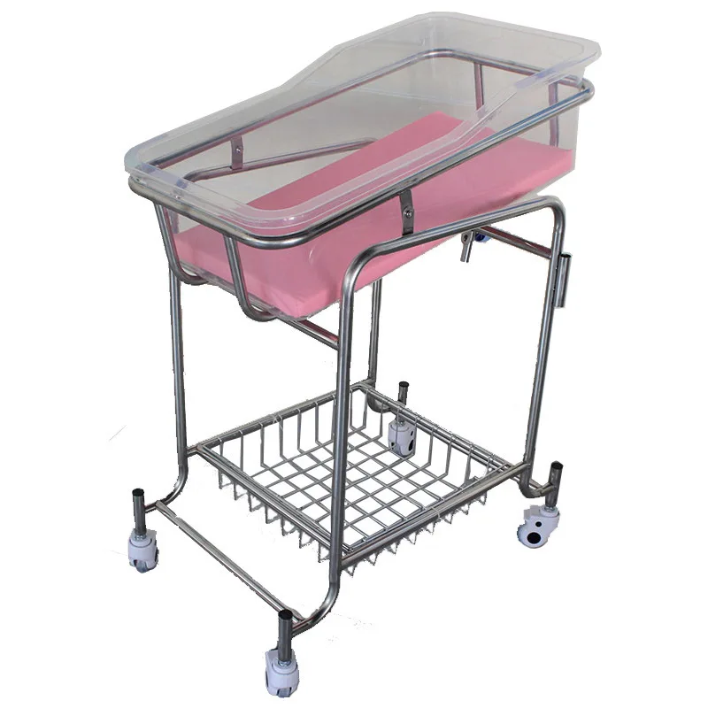 Confinement Center Crib Medical Newborn Baby Medical Lathe Stainless Steel Hospital Stroller Crib