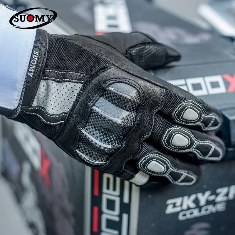 Женские розовые мотоциклетные перчатки из козьей кожи длинные пальцы для