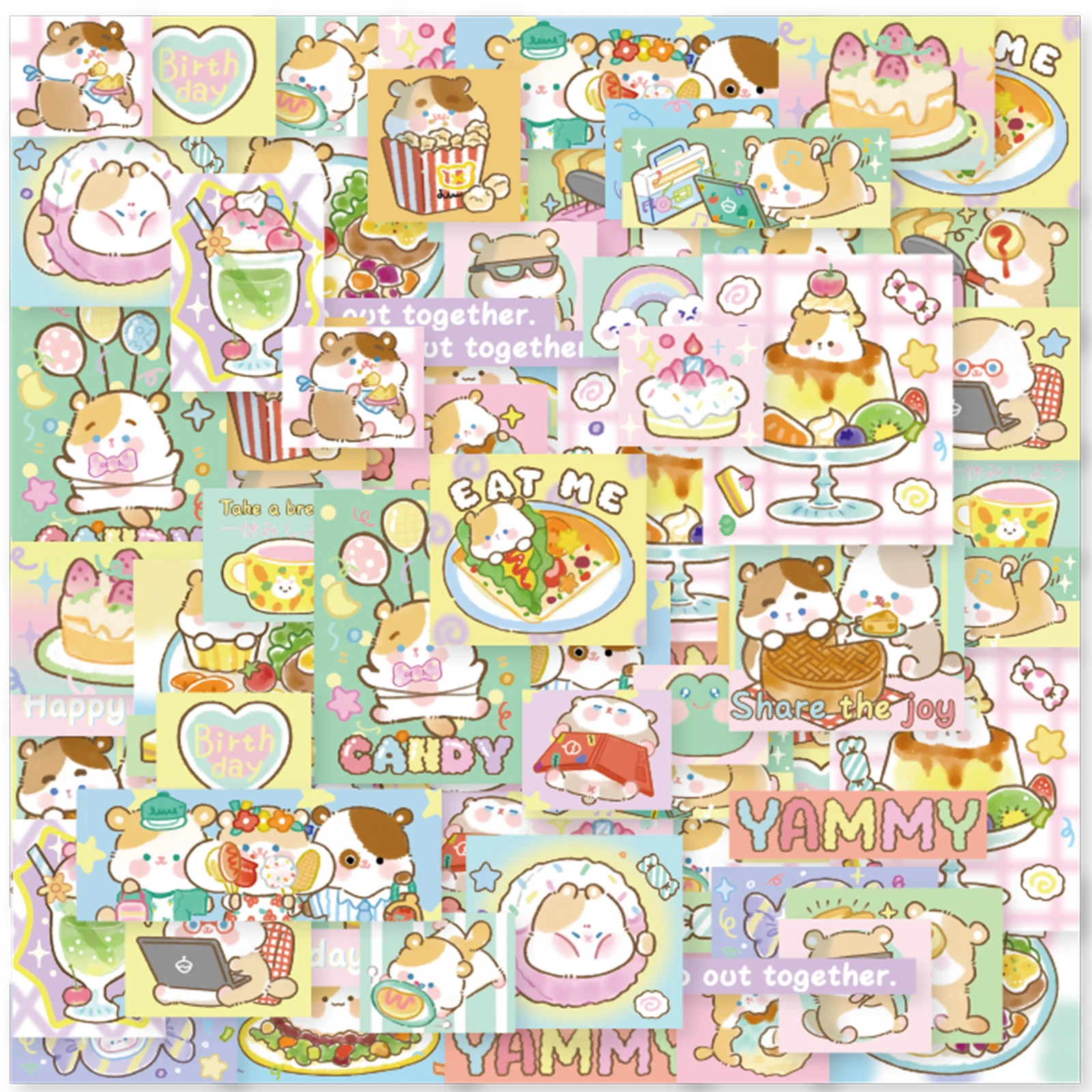 Милые маленькие мышечки мультяшные граффити наклейки 28 шт. синтетическая бумага