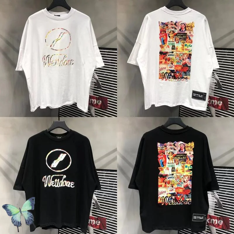 

We11done T Shirt Movie Poster Character Graffiti Print Welldone Oversize T-shirt