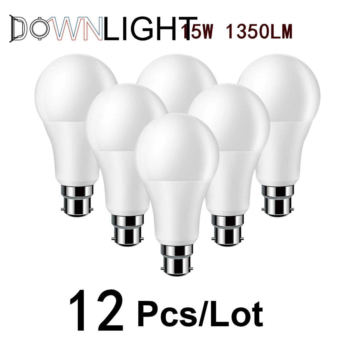 12PCS  LED Bulb Lamps A60 E27 B22 AC220V-240V 15W High Power superbright 2022 Focos High Brightness Lampada Energy Saving Lamp