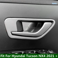stainless steel car door handle bowl stickers cover trim abs fit for hyundai tucson nx4 2021 2022 black brushed interior parts