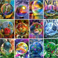 gatyztory 60x75cm oil paint by numbers abstract scenery diy painting by numbers canvas crystal ball digital hand painting home d
