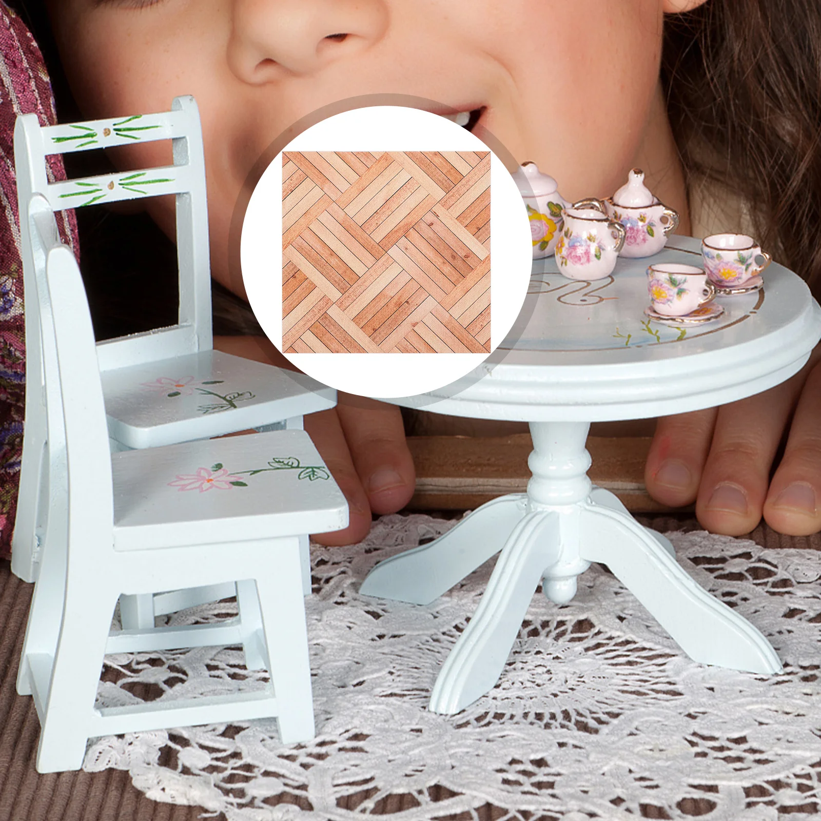 

4 Pcs Decorate Dollhouse Floor Mini Miniature Flooring Pvc Furniture Accessories