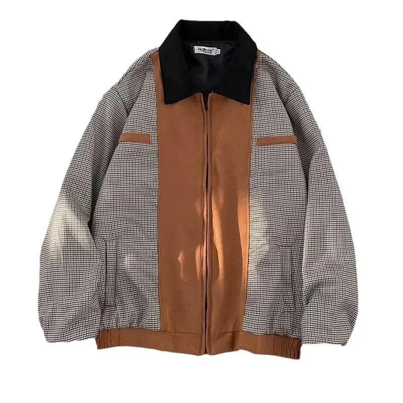 Куртка мужская из замши в американском стиле модная повседневная одежда