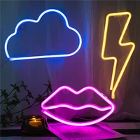 led neon lightning clouds lips shaped sign neon light usb decorative light wall lamp decor for kids baby room wedding party