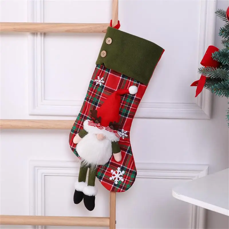Рождественские носки Рождественский декор 3D Санта-Клаус Снеговик чулки Конфеты