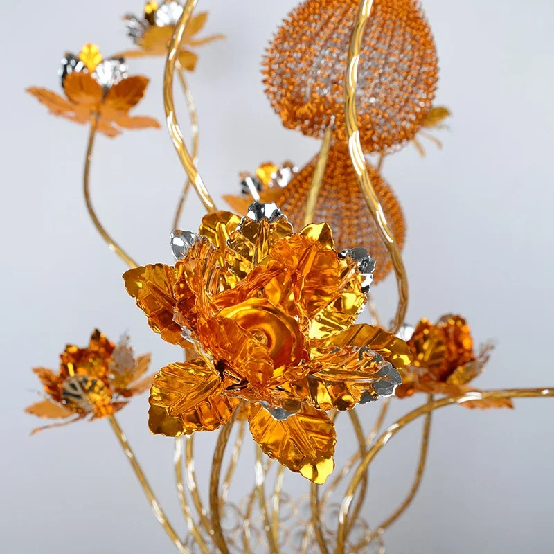 SEAN Современная настольная лампа с красными цветами Модное искусство Гостиная