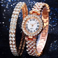 3pcs2pcs watches set luxury rhinestone women fashion elegant wristwatch quartz watch for girl ladies clock relogio feminino
