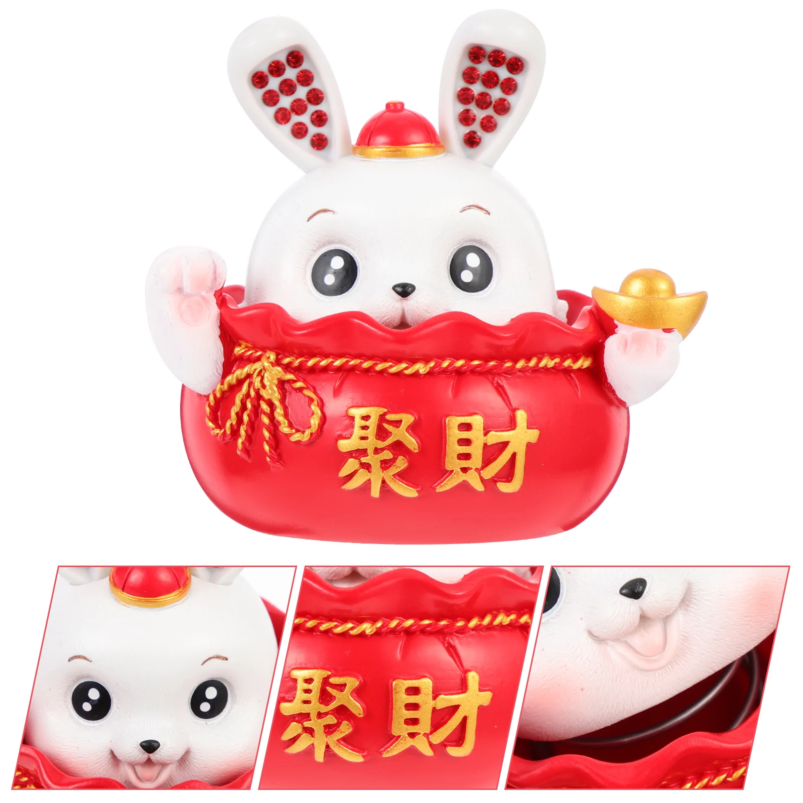 

Decor Figure Car Rabbit Bunny Ornament Head Bobbing Resin Desktop Animal Adornment Figurine Indoor Interior Craft Shaking Heads