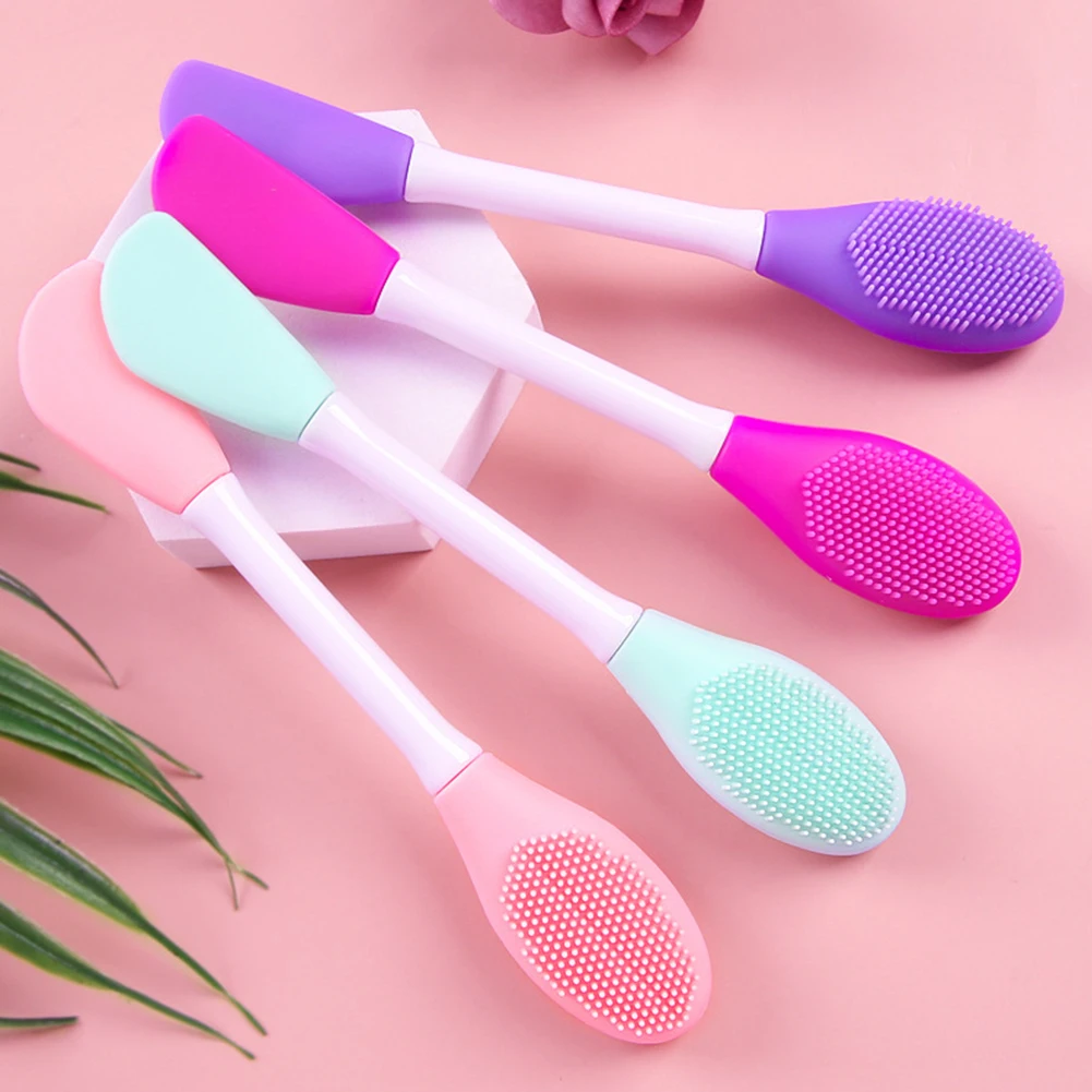 

Silicone Facial Mask Brush Double Side Mask Mud Mixing Tools Cosmetic Foundation Brush Beauty Women Skin Face Care Makeup Tools