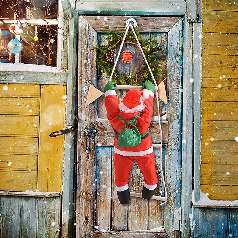 

Подвесная Рождественская лестница, веревка для скалолазания, Санта-Клаус, подвесная кукла, украшение для рождественской елки