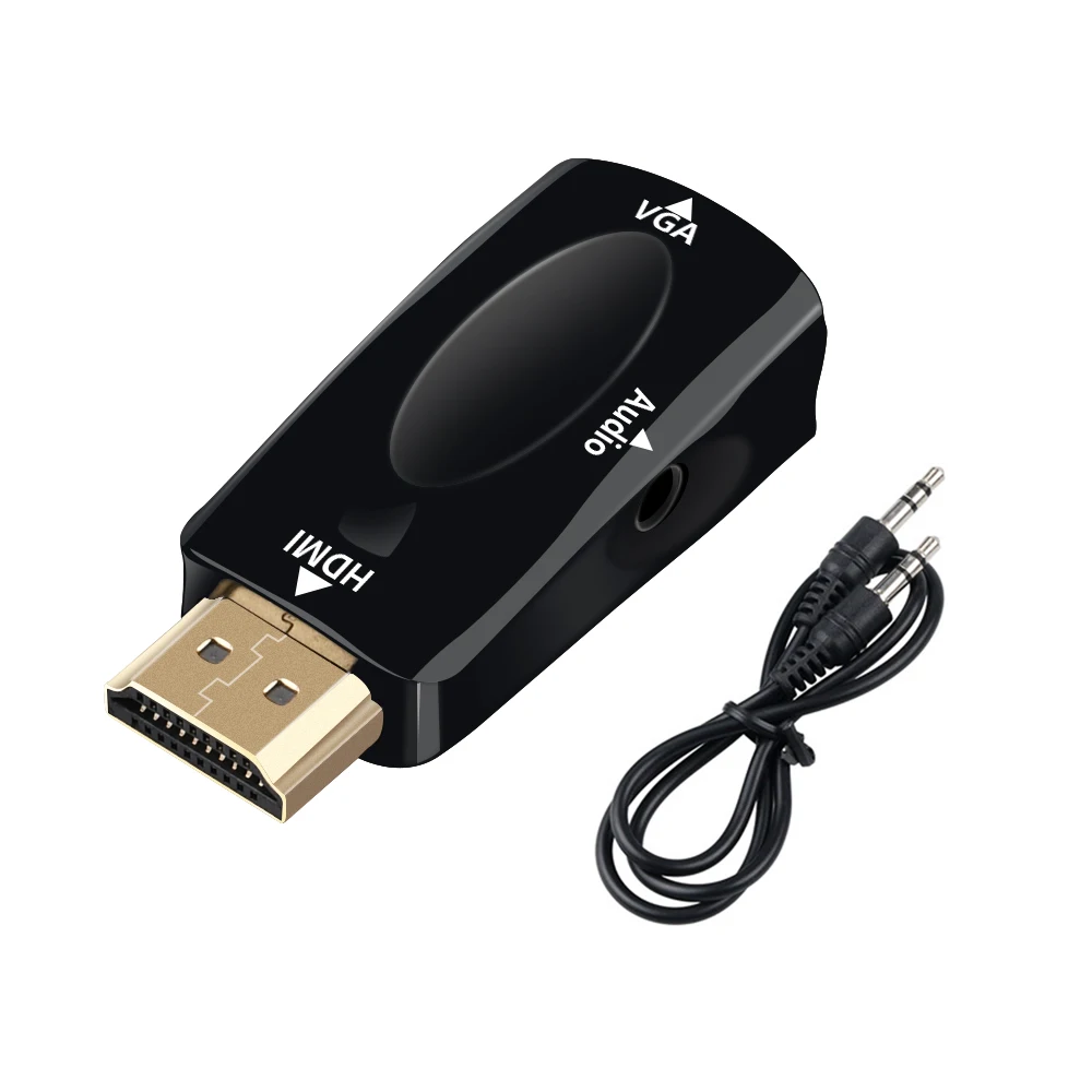 

Адаптер HDMI-совместимый с VGA-кабелем, переходник «папа»-Мама, аудиоразъем 3,5 мм, HD 1080P для ПК, ноутбука, планшета