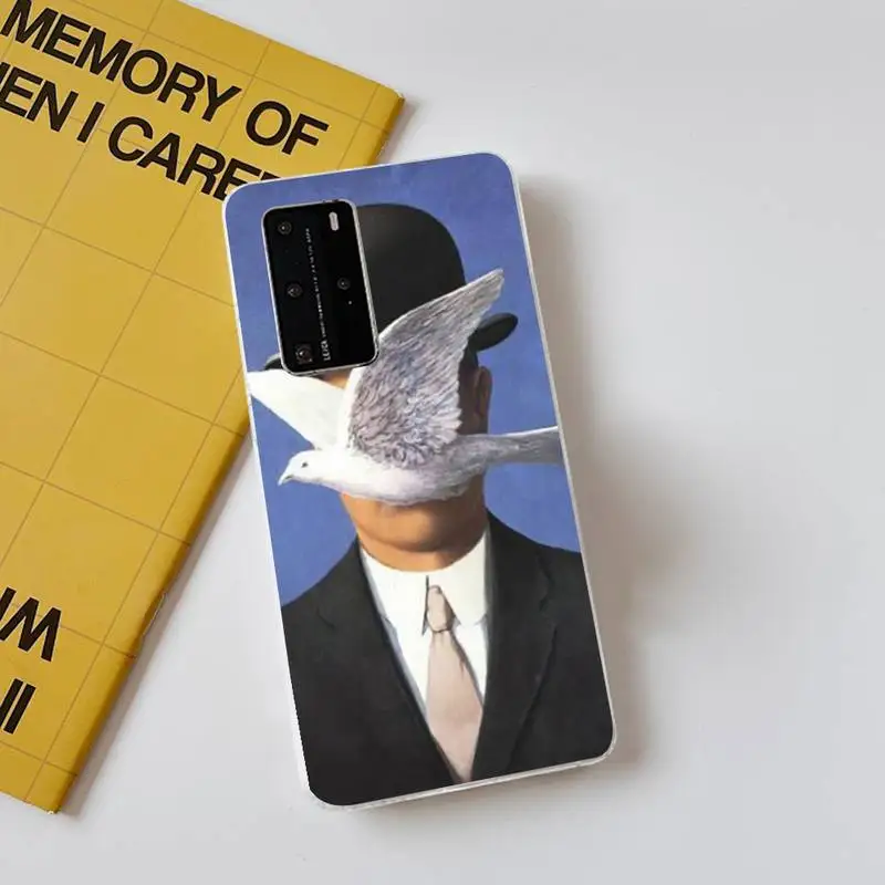 Rene Magritte Phone Case for Samsung S21 A10 for Redmi Note 7 9 for Huawei P30Pro Honor 8X 10i cover