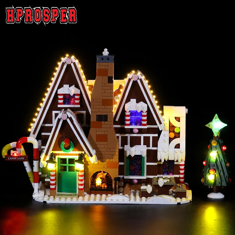 

Hprosper LED Light For 10267 Ginger Bread House Lighting DIY Toys Only Lamp+Battery Box (Not Include the Model)
