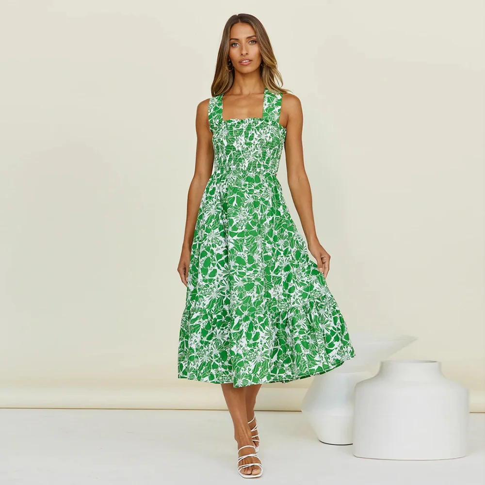 

Summer Sexy Cross Strap Backless Lace Up Midi Dress Women New Sleeveless Casual Slim Stretchy Casual Slim Holiday Vestidos Femme