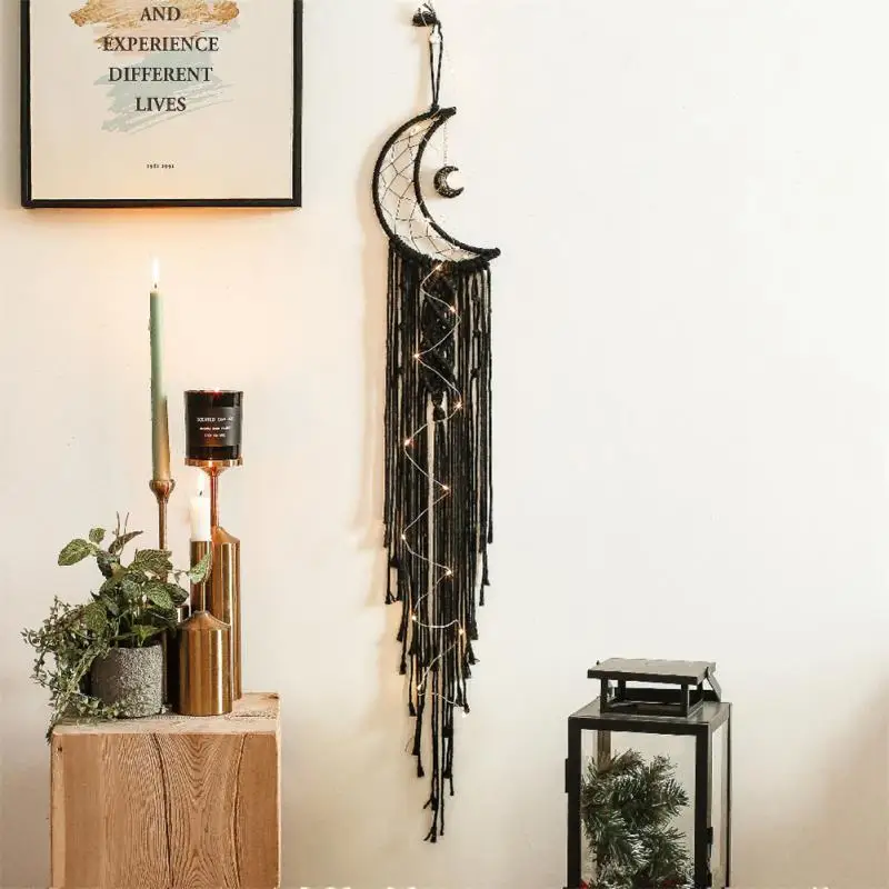

Moon Star Hanging Pendant Woven Cotton Party Decorative Wall Hanging Ornaments Bohemian Moon Star Dream Catchers Eid Al Adha