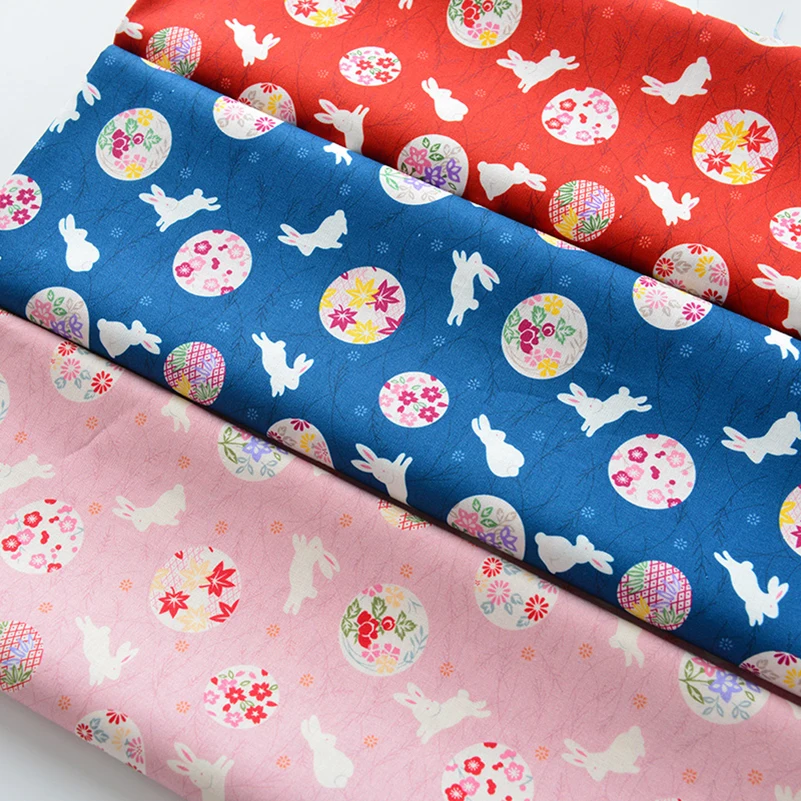 

Хлопковая ткань кролик цифровая печать мультфильм кролик узор для лоскутного дома ручной работы по полуметру