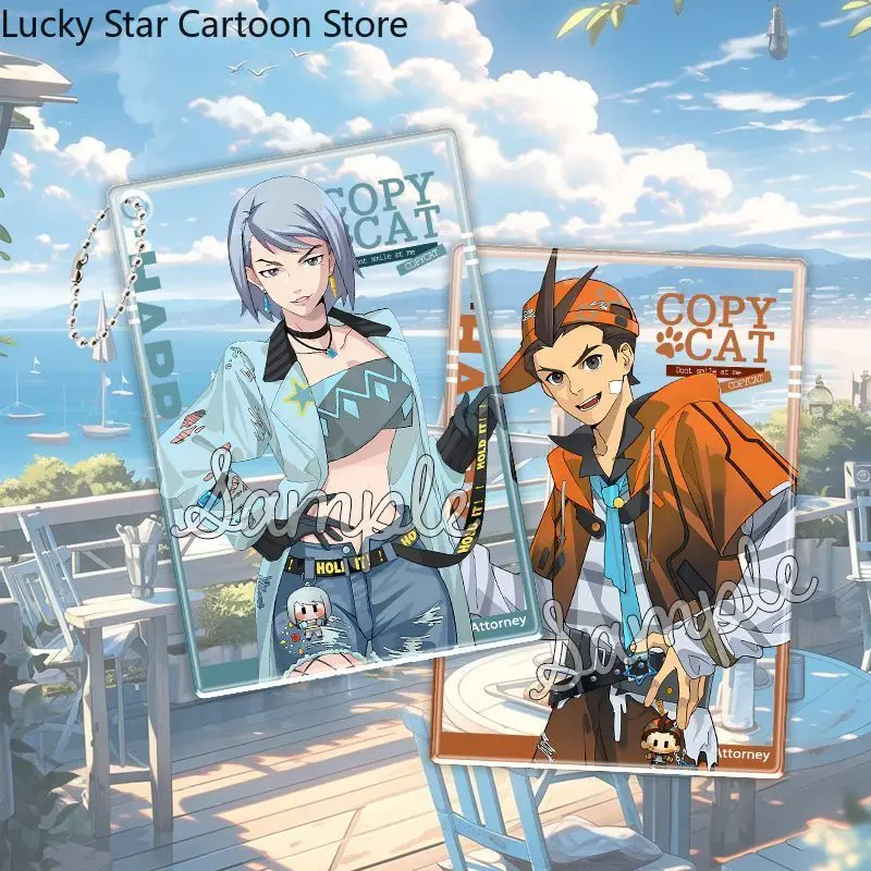 Фото Рождественский аниме-подвес-карта с персонажами Ace Attorney: Майлс Эджворт, Феникс Райт, Аполло Джастис – прозрачный кулон для косплея, подарок на день рождения, Хэллоуин №5