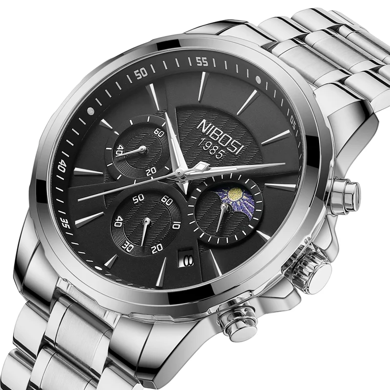 

Часы мужские кварцевые с хронографом, из нержавеющей стали