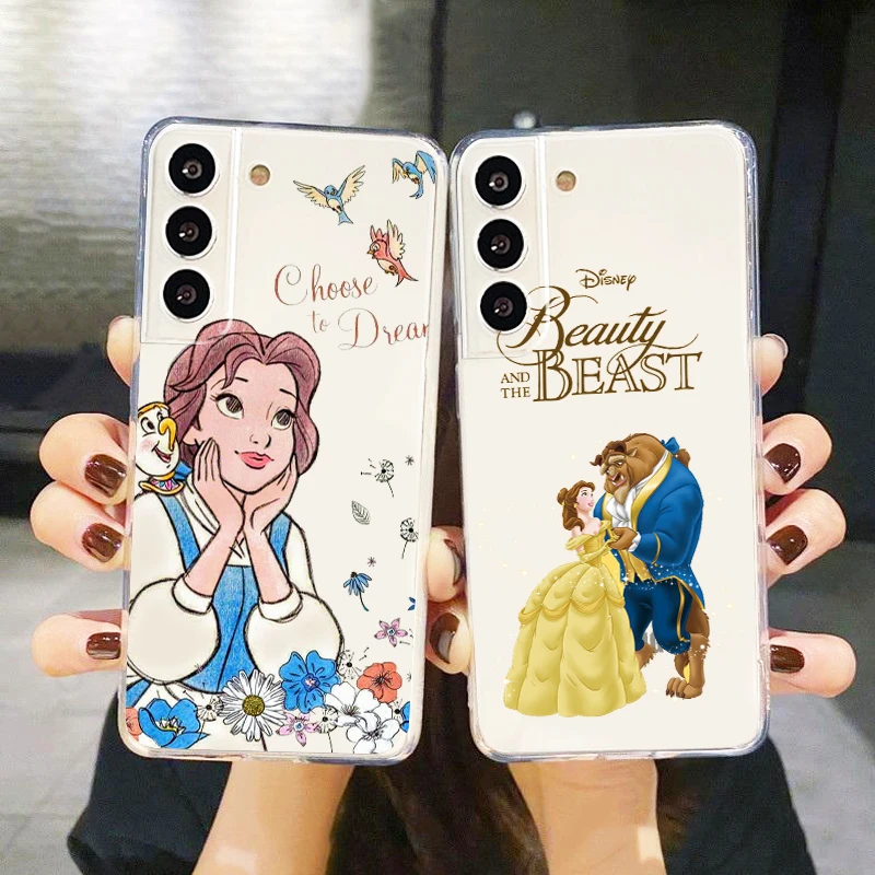 

Princess Bella Disney For Samsung Galaxy S23 S22 S21 S20 Ultra Plus Pro S10 S9 S8 4G 5G Silicone Transparent Phone Case Fundas