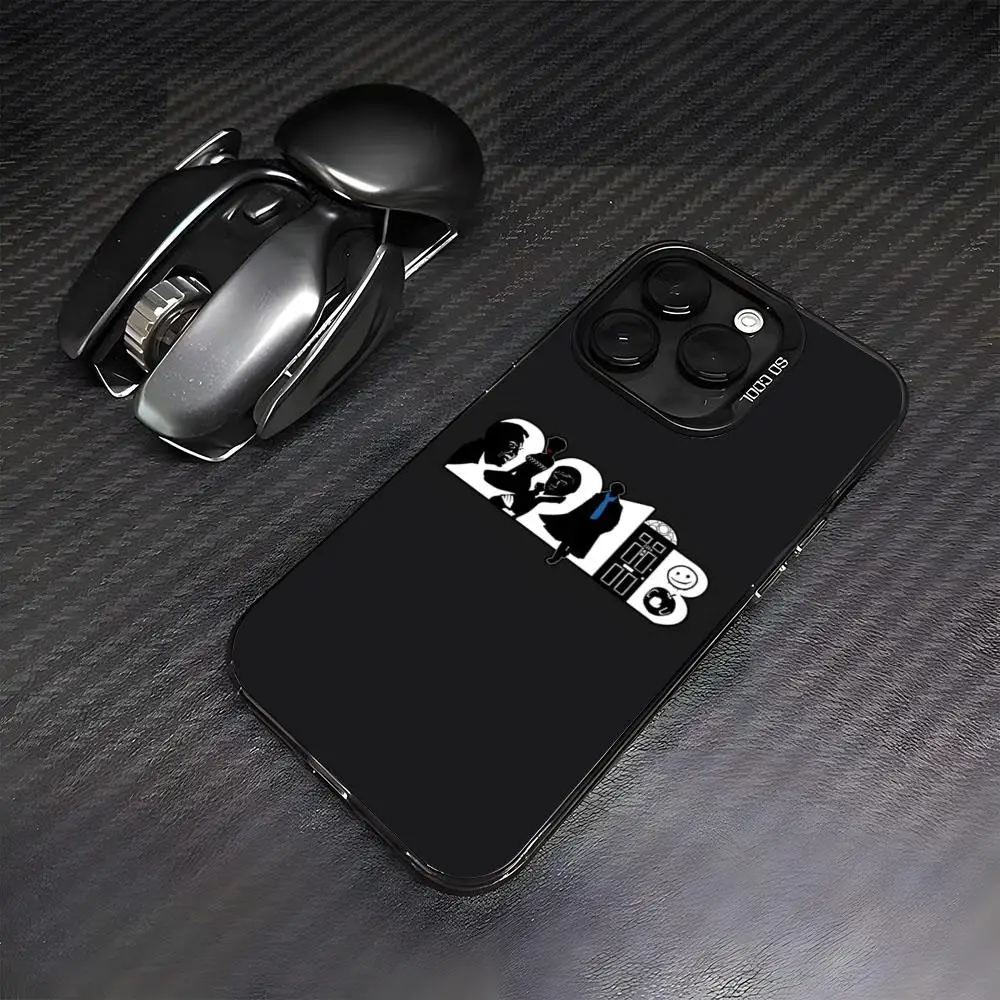 Чехол для телефона 221B S-Sherlock-Holmeses для iPhone 17 Air, 16, 15, 14 Plus, 13, 12, 11 Pro, 7, 8, XS Max, XR, серебристый, черный, с бампером (art.: 3920db73bfc16) - 3920db73bfc16