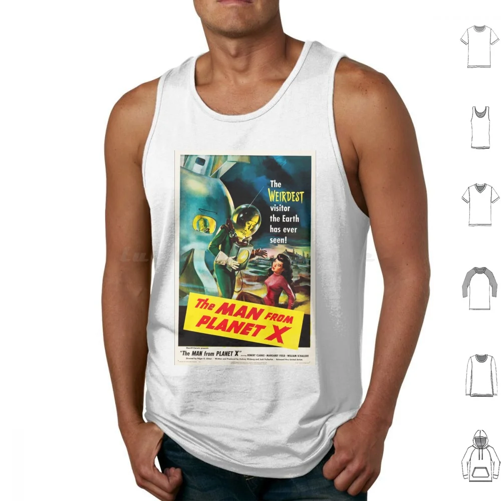 

The Man From Planet X Science Fiction Classic Movie Tank Tops Print Cotton Antique Vintage Retro Old Advertising Ads Art