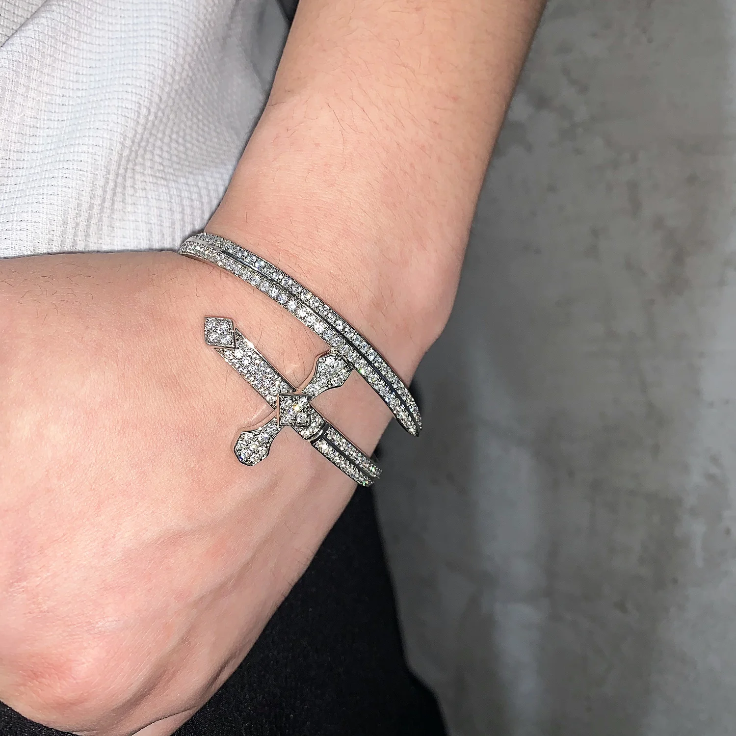 CUC открытый меч манжета браслет для женщин мужчин хип-хоп ювелирные изделия с