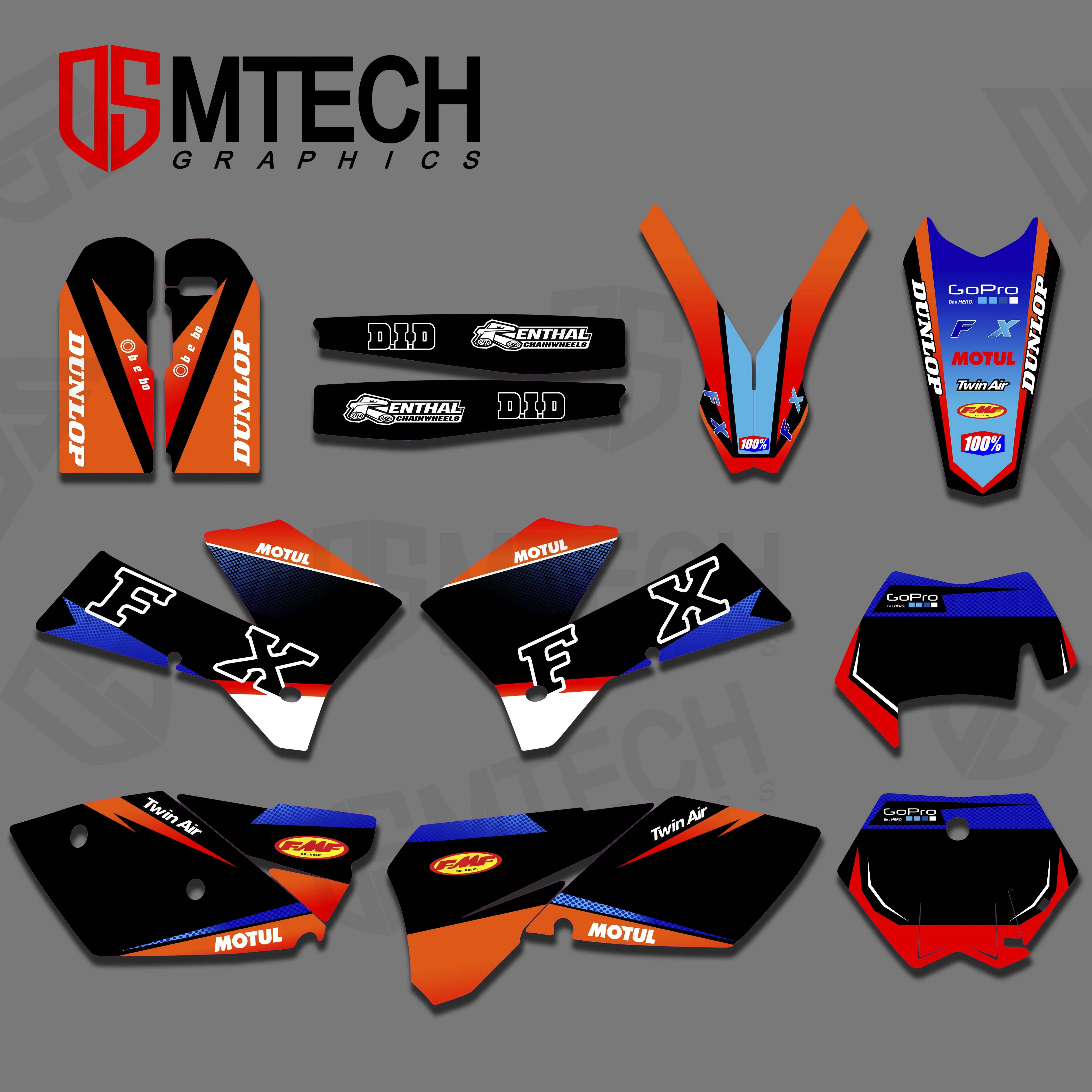 DSMTECH New team graphics decal sticker for ktm 125 200 250 300 400 450 525 sx sxf mxc xc xcf xcw exc excr 2005 2006 2007