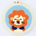 Новый Набор для вышивки иглой, пряжа для вышивки мультяшными животными, для начинающих, легкая вышивка, сделай сам, рукоделие, работа, домашний декор