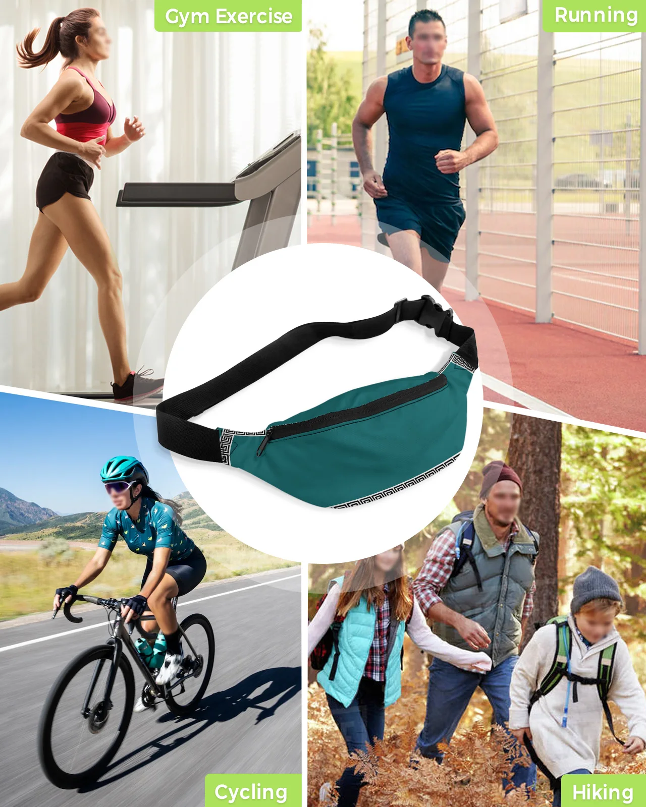 Поясная сумка для мужчин и женщин забавная Сумочка синего зеленого цвета с