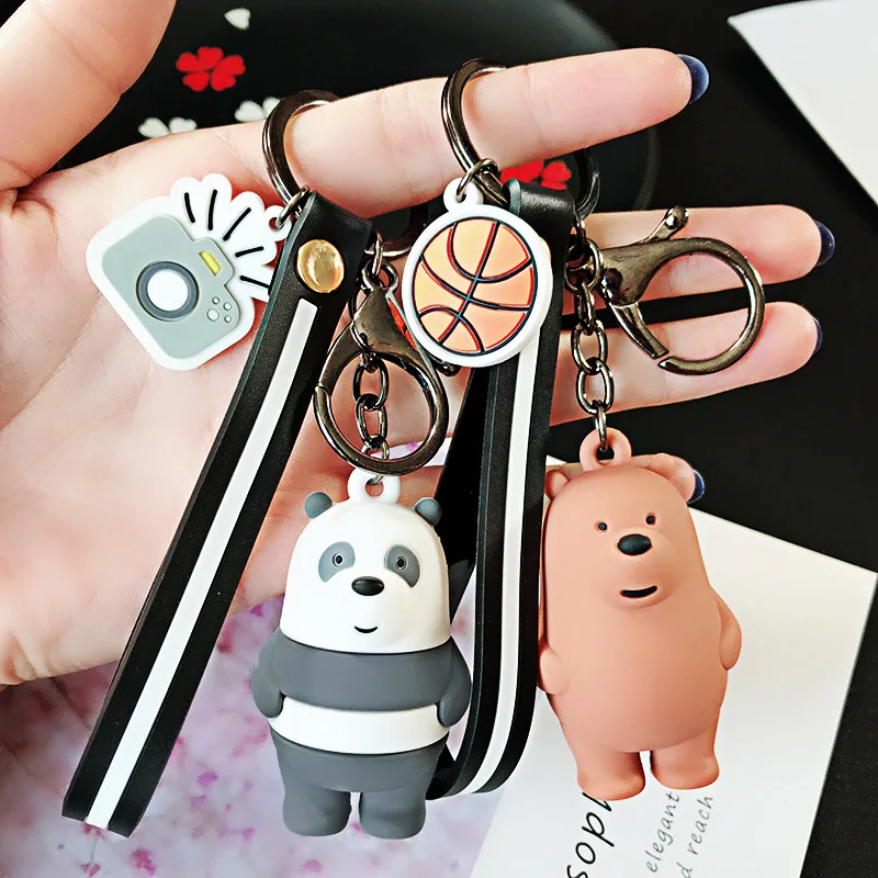 

Cute Keychain Silicone Keychains Women Bag Pendant Couple Cartoon Creative Bear Fashion Jewelry Accessories