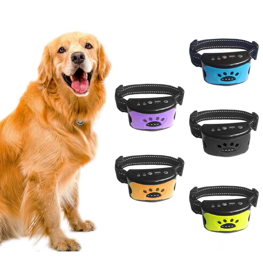 

Intelligent Automatic Adjustment Sound Vibration Bark Stopper Dog Training Collar Rechargeable Ultrasonic Collars Pet Supplies
