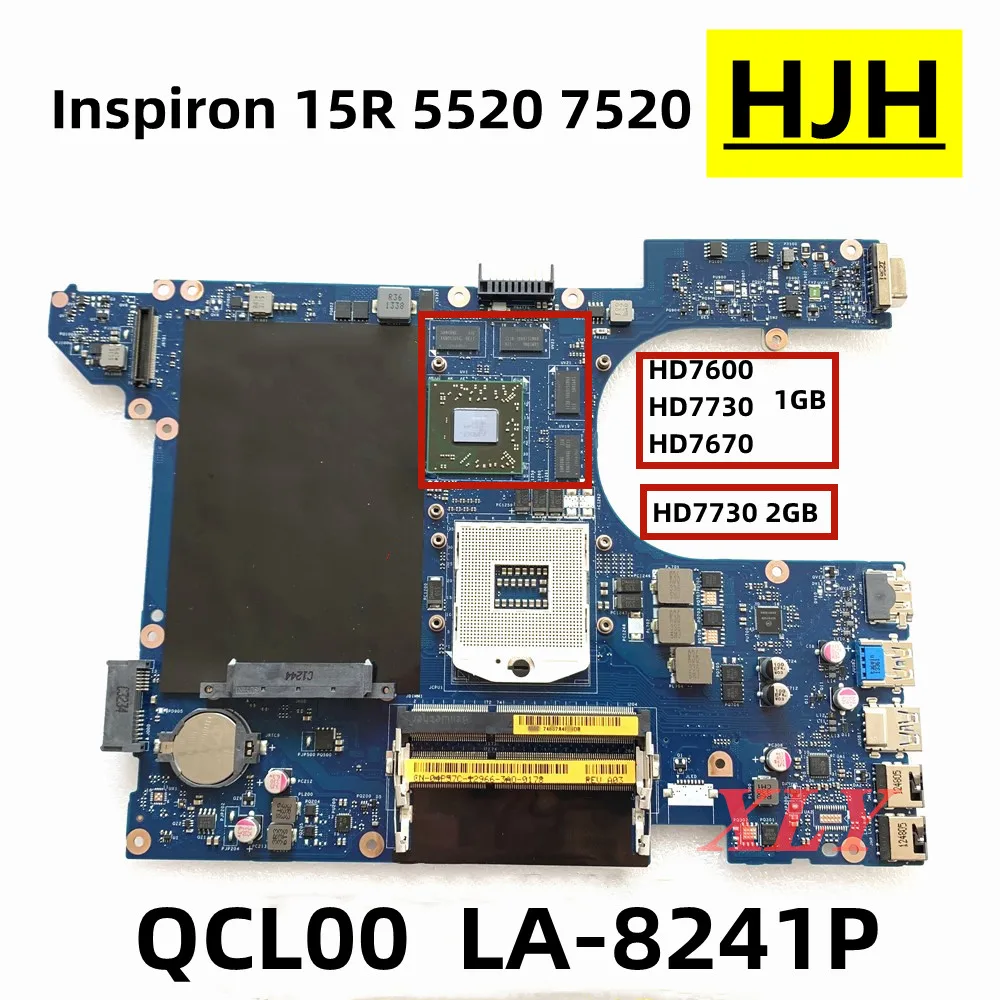QCL00 LA-8241P для Dell Inspiron 15R 5520 7520 материнская плата для ноутбука AMD HD7600 HD7730 HD7670 1GB, HD 7730M 2GB 100% протестирован