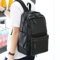black pu leather backpack men fashion large business schoolbag for teenager laptop notebook bag casual women travel pack xm9