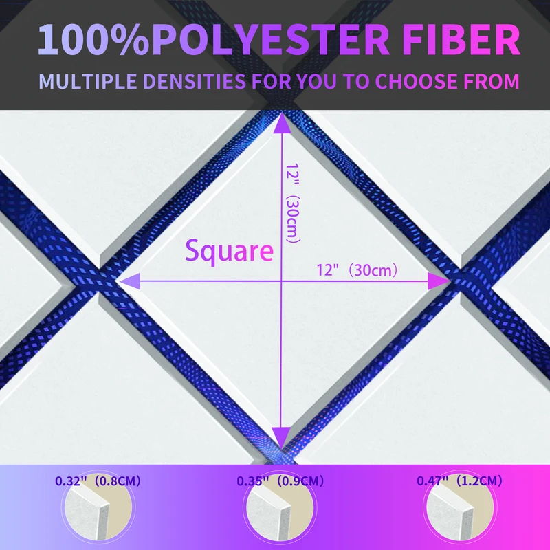Акустическая панель TOUO 6/12 шт. квадратный материал высокой плотности
