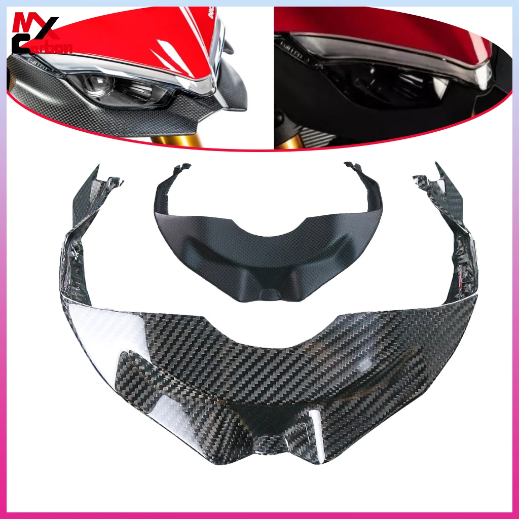 

Верхняя часть мотоциклетной фары, Нижняя защита для DUCATI Streetfighter V2 V4 V4S 2023, оболочка из углеродного волокна
