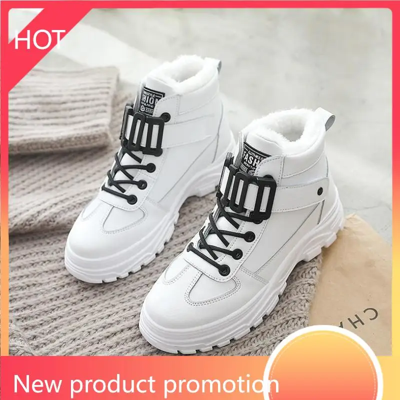 

Женские ботинки из хлопка, новинка 2021, зимние универсальные теплые зимние ботинки на толстой подошве с бархатной подкладкой для студентов