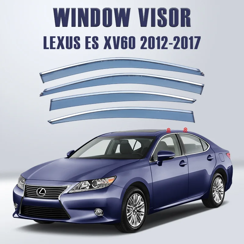 

For Lexus ES 200 260 300h 2018 2019 2020 2021 2022 2023 Window Visor Awnings Shelters Vent Shades Sun Rain Deflector Guard Auto