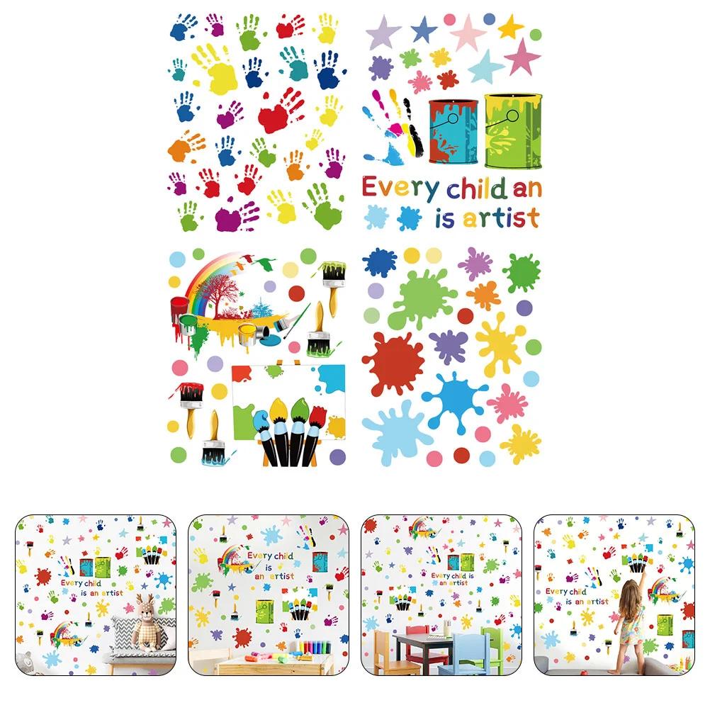 

Wall Decals Stickers Handprintdecal Kids Motivational Diy Colorful Wallpaperroom Nursery Inspirational Splatter Quotes