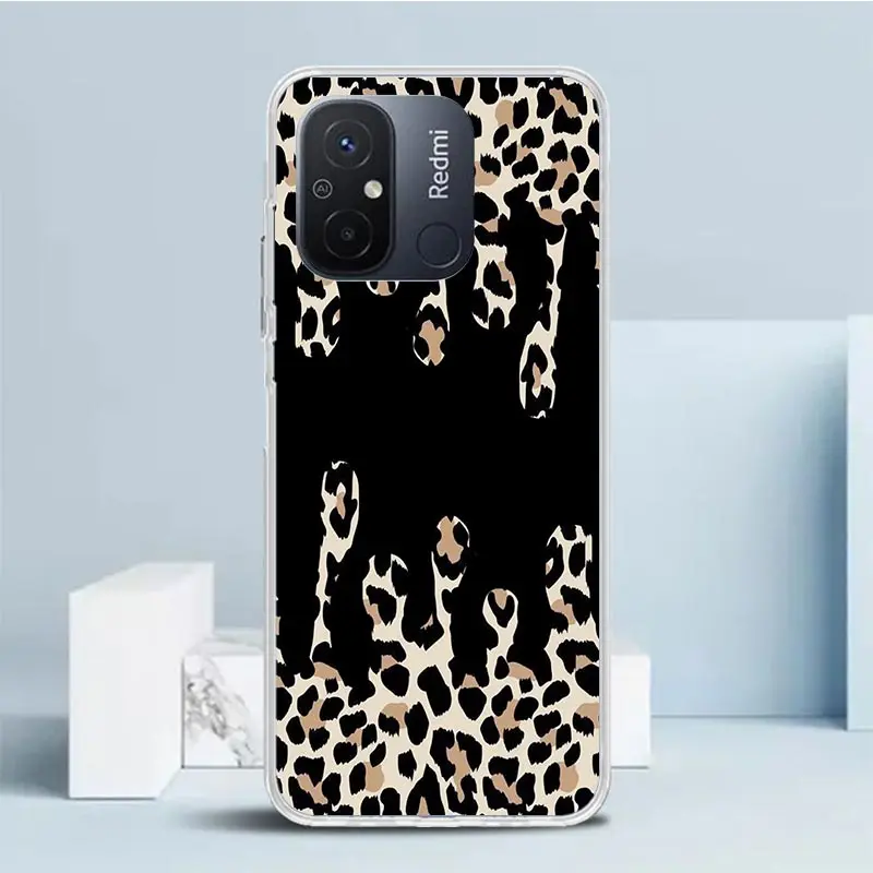 Чехол для телефона с леопардовым принтом Xiaomi Redmi 12C 12 10C 10 10A 9C 9A 9T 9 8 8A 7 7A 6 Pro 6A K20 K30 K40
