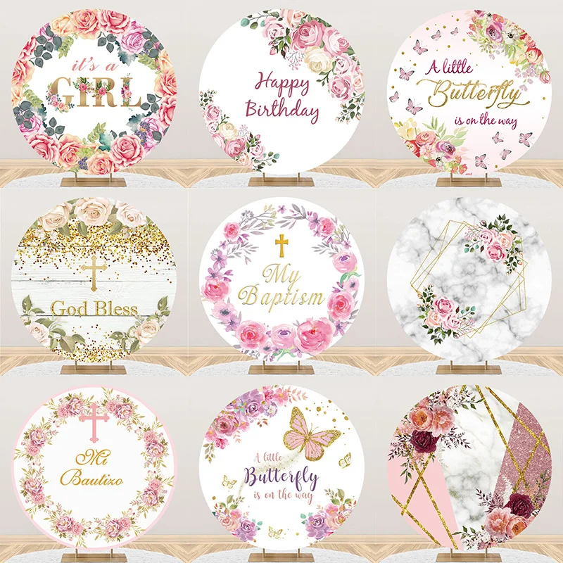 

Детский день рождения украшение эластичные круглые розы детский душ пользовательский фон Фотообои